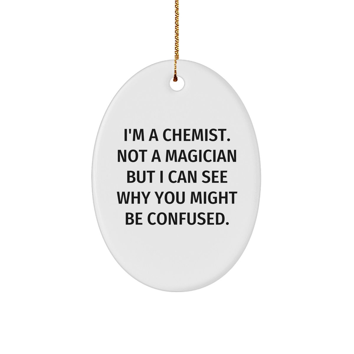 Chemist Gifts with a Pinch of Magic: Oval Ornament for Christmas - Image 1