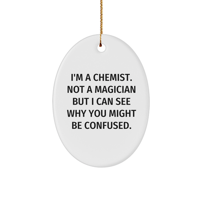 Chemist Gifts with a Pinch of Magic: Oval Ornament for Christmas - Image 1