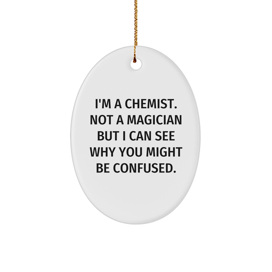 Chemist Gifts with a Pinch of Magic: Oval Ornament for Christmas - Image 1