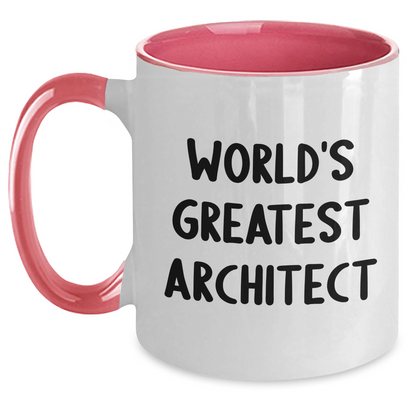 Funny Architects Gifts from Women to Friends - World's Greatest Architect Two Tone Coffee Mug, Graduation Unique Gifts - Main