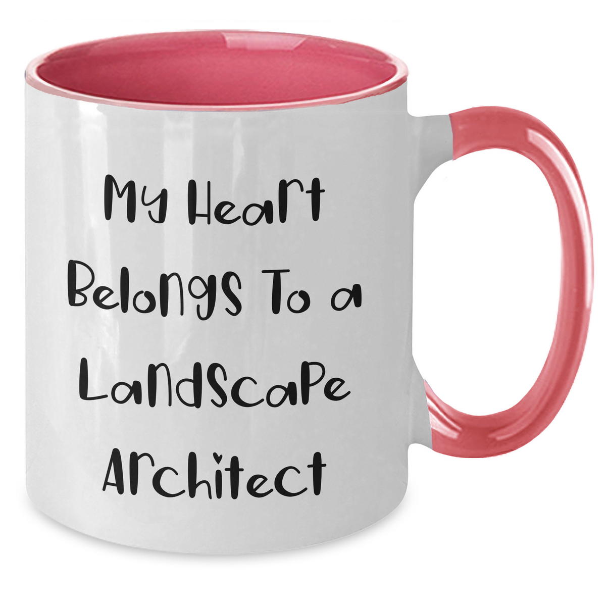 Funny Heartfelt Gifts for Landscape Architects - My Heart Belongs To A Landscape Architect Two Tone Coffee Mug, Gifts from Friends, Family, Coworkers, or Men for Father's Day - Additional