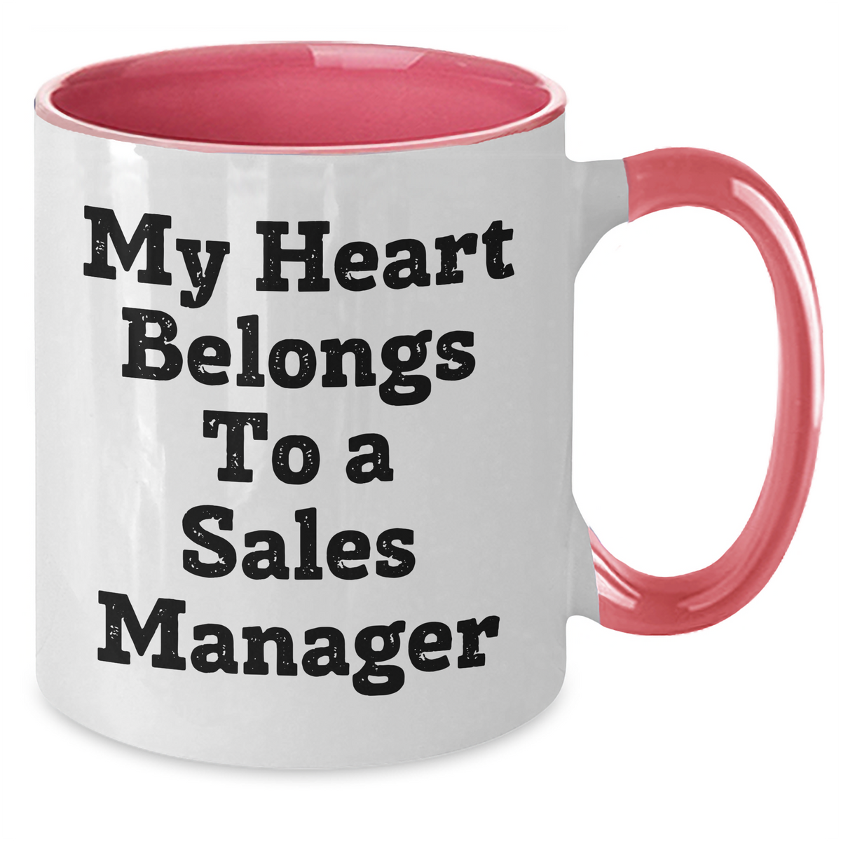 Funny Sales Manager Gifts - My Heart Belongs To A Sales Manager Two Tone Coffee Mug, Gift from Family, Friends, or Coworkers, Perfect for Sales Managers on Father's Day, Unique Gifts for Him - Additional