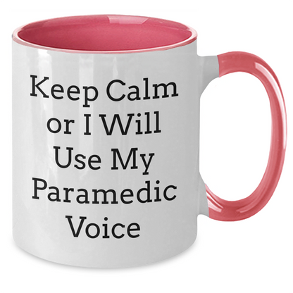 Rescue Worker Gifts, Funny Two Tone Coffee Mugs, Keep Calm or I'll Use My Rescue Worker Voice, Gifts from Family, Gifts for Rescue Workers, Father's Day Unique Gifts - Additional