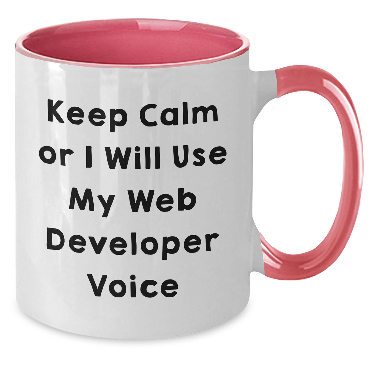 Funny Web Developer Gifts from Men for Father's Day - Keep Calm Web Developer Voice Two Tone Coffee Mug, Web Developer Humor, Web Development - Additional