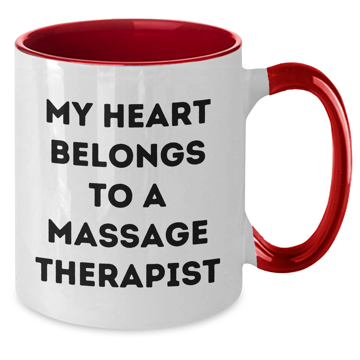 Funny Massage Therapist Gifts from Friends, Two Tone Coffee Mugs for Him, My Heart Belongs To A Massage Therapist Quote, Father's Day Unique Gifts - Additional