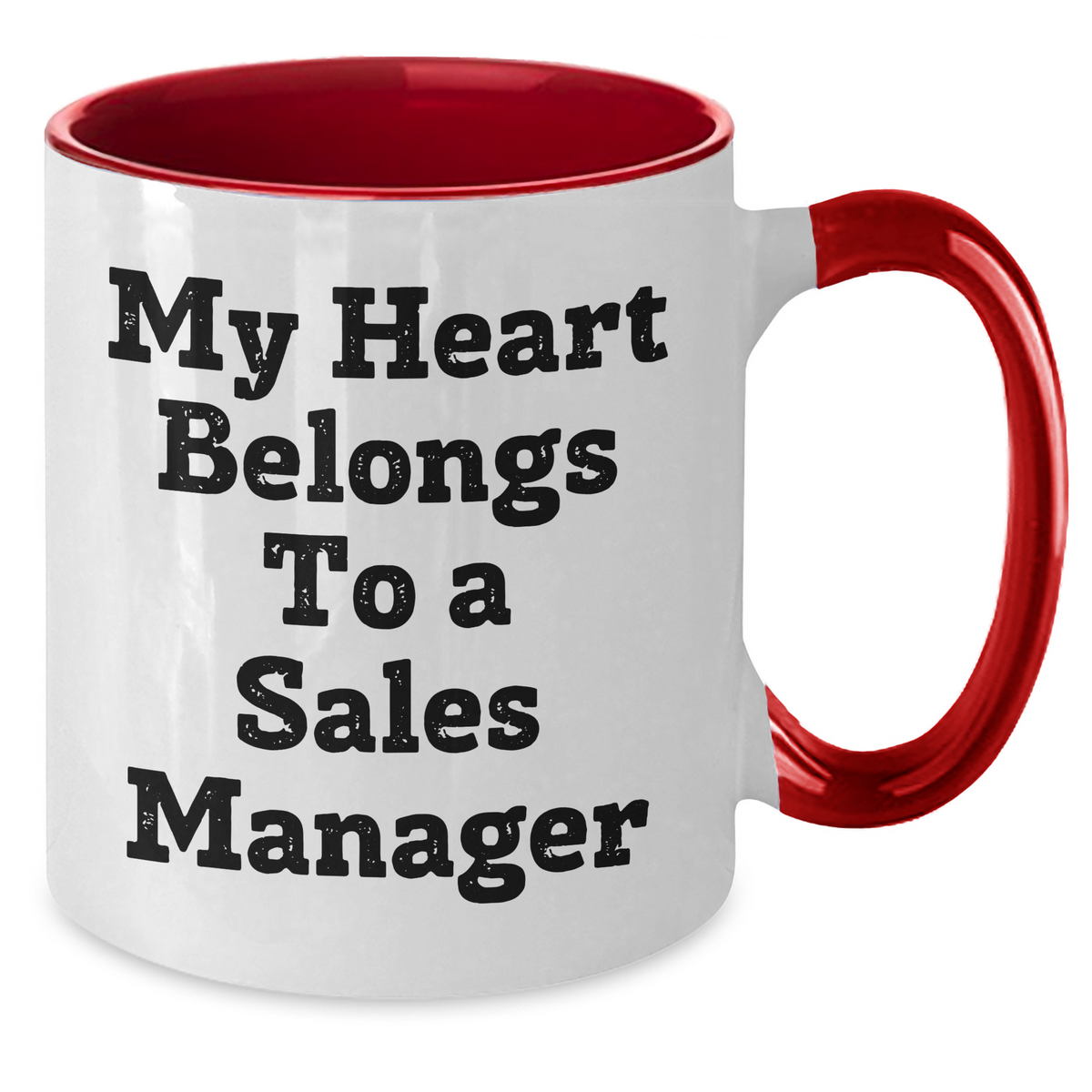 Funny Sales Manager Gifts - My Heart Belongs To A Sales Manager Two Tone Coffee Mug, Gift from Family, Friends, or Coworkers, Perfect for Sales Managers on Father's Day, Unique Gifts for Him - Additional