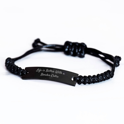 Life Is Better With A Border Collie - Gifts from Dog Lovers for Father's Day Unique Rope Bracelet Gifts for Dog Dad - Image 2