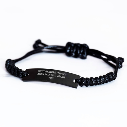 Funny Yorkshire Terrier Dog Rope Gifts from Friends for Graduation Unique Adjustable Black Stainless Steel Interlaced - Image 2