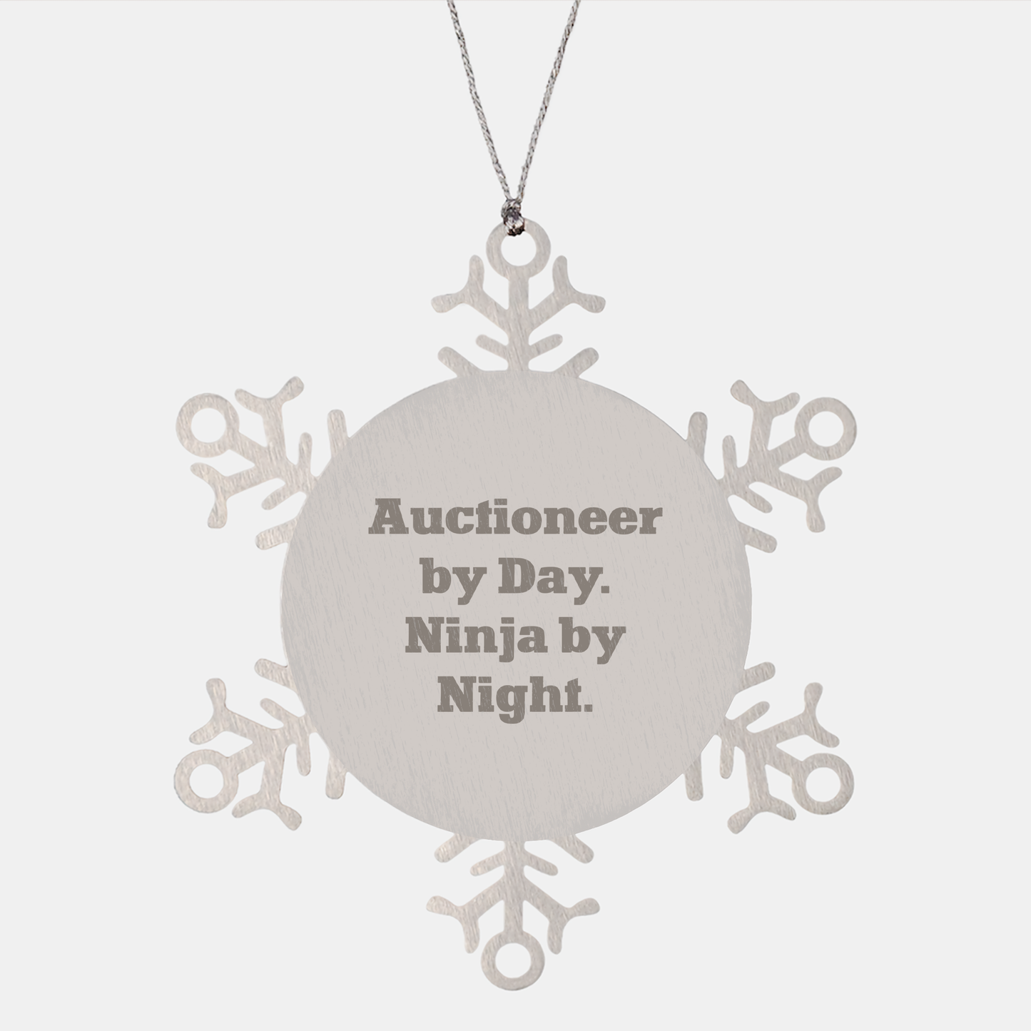 Auctioneer By Day Ninja By Night Snowflake Ornament Gifts for Men Christmas - Image 1