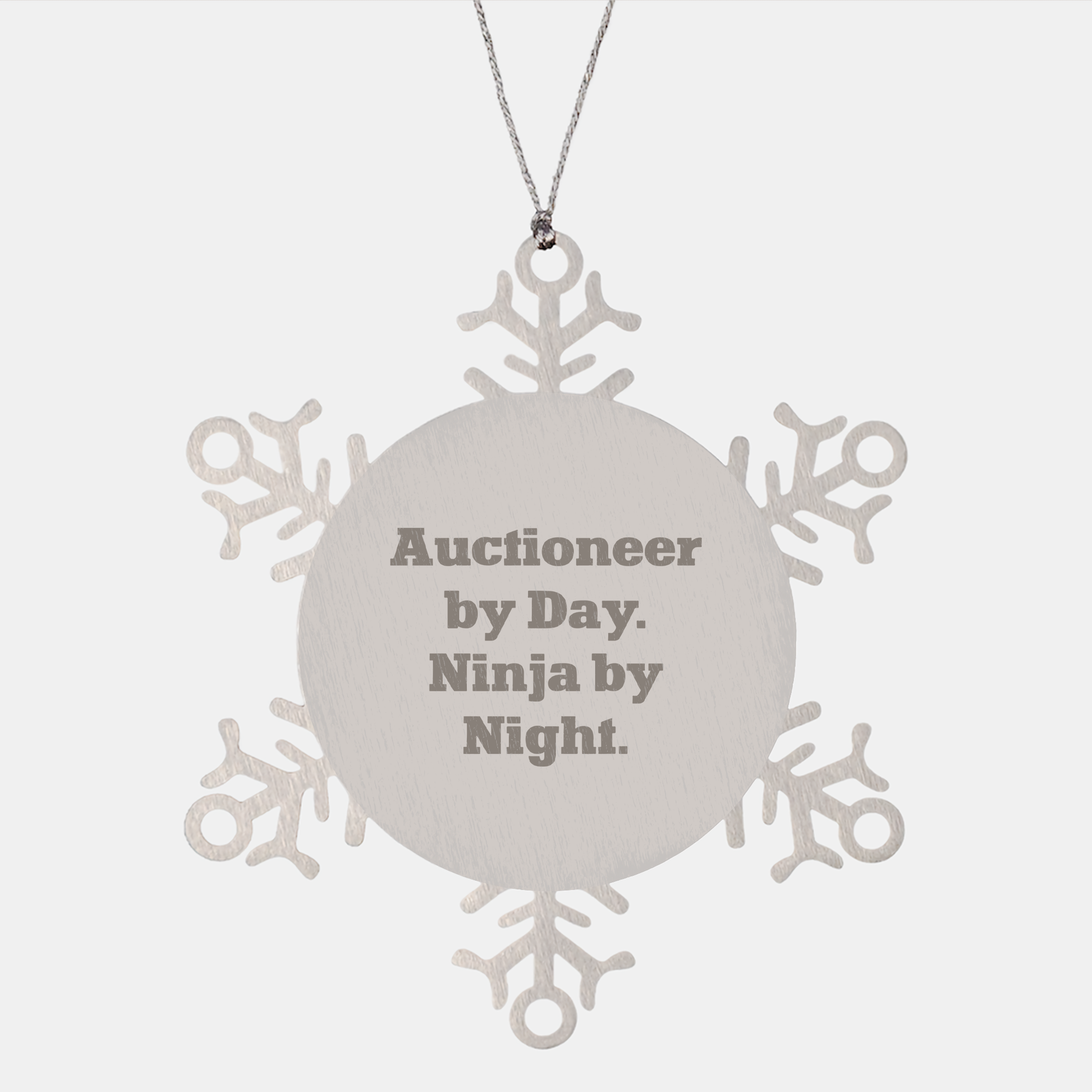 Auctioneer By Day Ninja By Night Snowflake Ornament Gifts for Men Christmas - Image 1