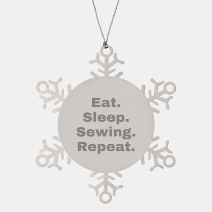 Sewing Snowflake Ornament Gifts from Eat. Sleep. Sewing. Repeat. Men, Women, Friends, Coworkers, Family, Christmas Unique Gifts - Image 1