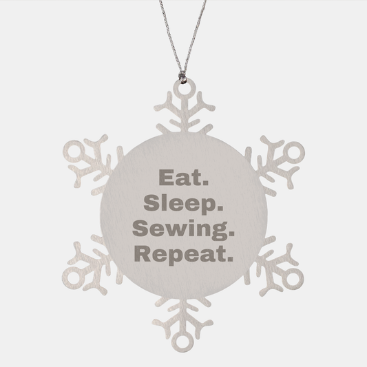 Sewing Snowflake Ornament Gifts from Eat. Sleep. Sewing. Repeat. Men, Women, Friends, Coworkers, Family, Christmas Unique Gifts - Image 1