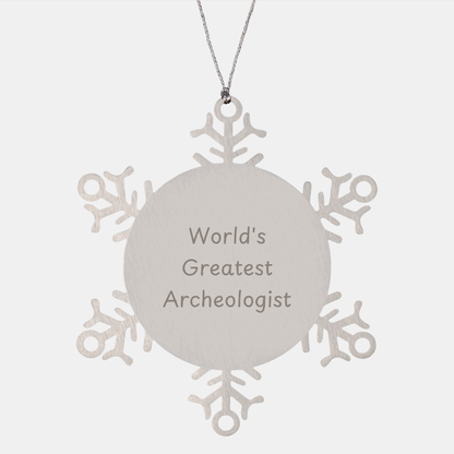 World's Greatest Archeologist Snowflake Ornament, Gifts from Archeologists for Archeologists, Christmas Unique Gifts - Image 1