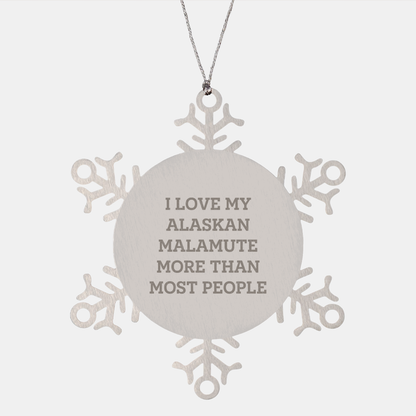 Alaskan Malamute Dog Lovers Snowflake Ornament Gift for Family Friends Christmas Unique Present - Image 1