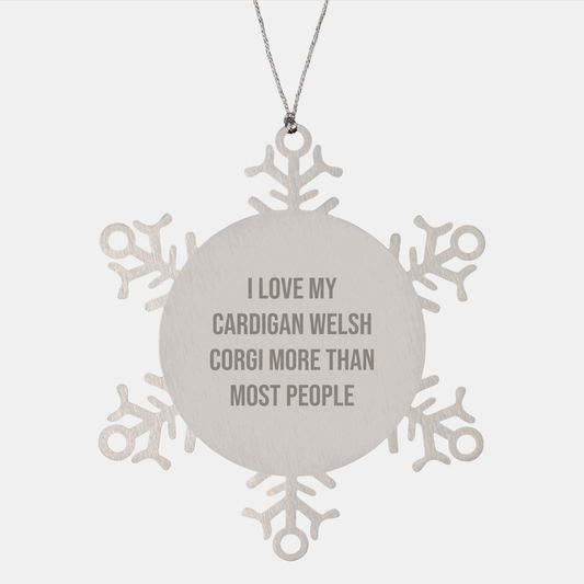 Cardigan Welsh Corgi Dog Lovers Love Snowflake Ornaments, Gifts from Friends for Christmas - Image 1