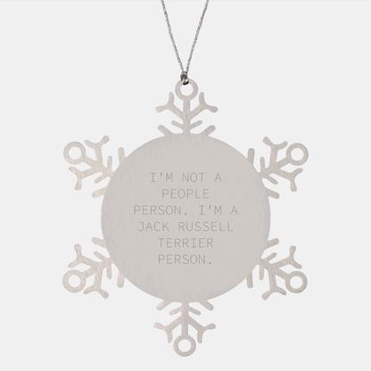 Funny Jack Russell Terrier Dog Lover Gifts - Shatterproof Snowflake Ornament for Christmas - Unique Pet Owner Present Ideas for Jack Russell Terrier Enthusiasts - Image 1