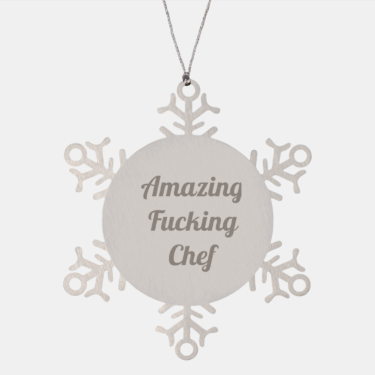 Funny Chef Gifts | Amazing F--ing Chef Snowflake Ornament | Hilarious Christmas Unique Gifts for Chefs - Image 1