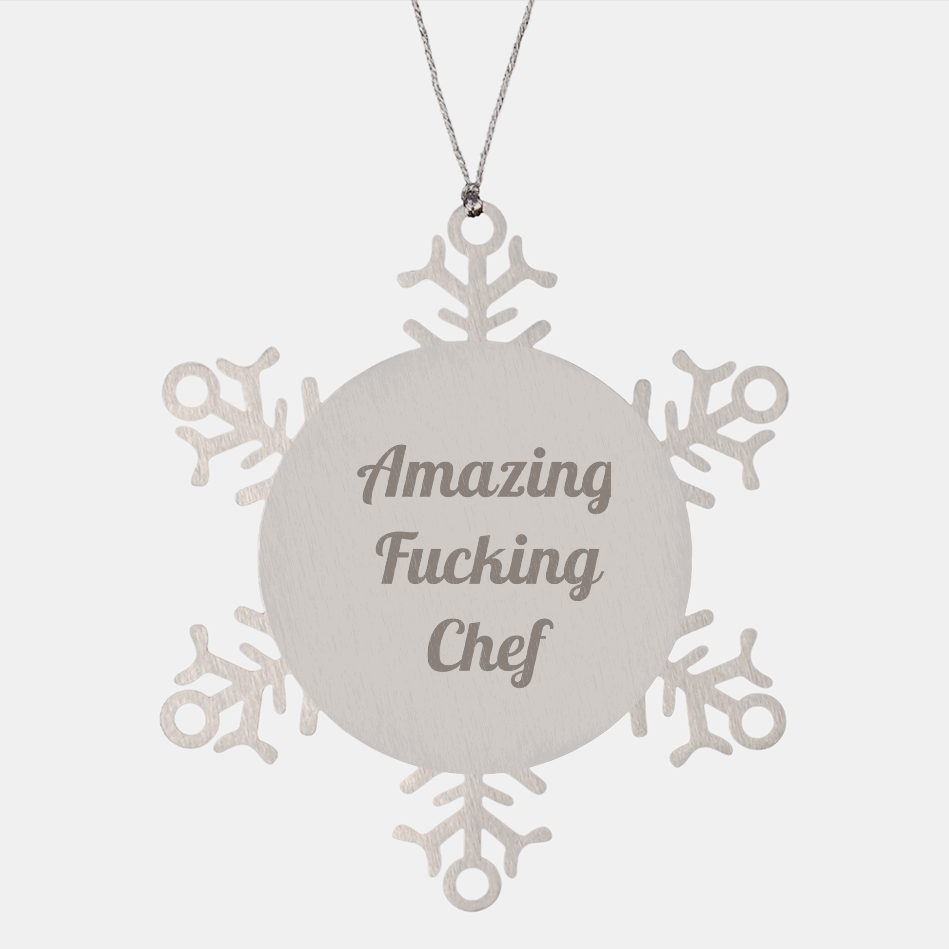 Funny Chef Gifts | Amazing F--ing Chef Snowflake Ornament | Hilarious Christmas Unique Gifts for Chefs - Image 1