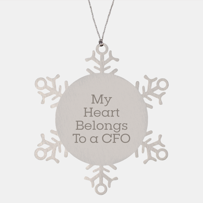 My Heart Belongs To A CFO Snowflake Ornament, Gifts from Friends, Unique Christmas Unique Gift for CFO, CFO Love, CFO Heart - Image 1