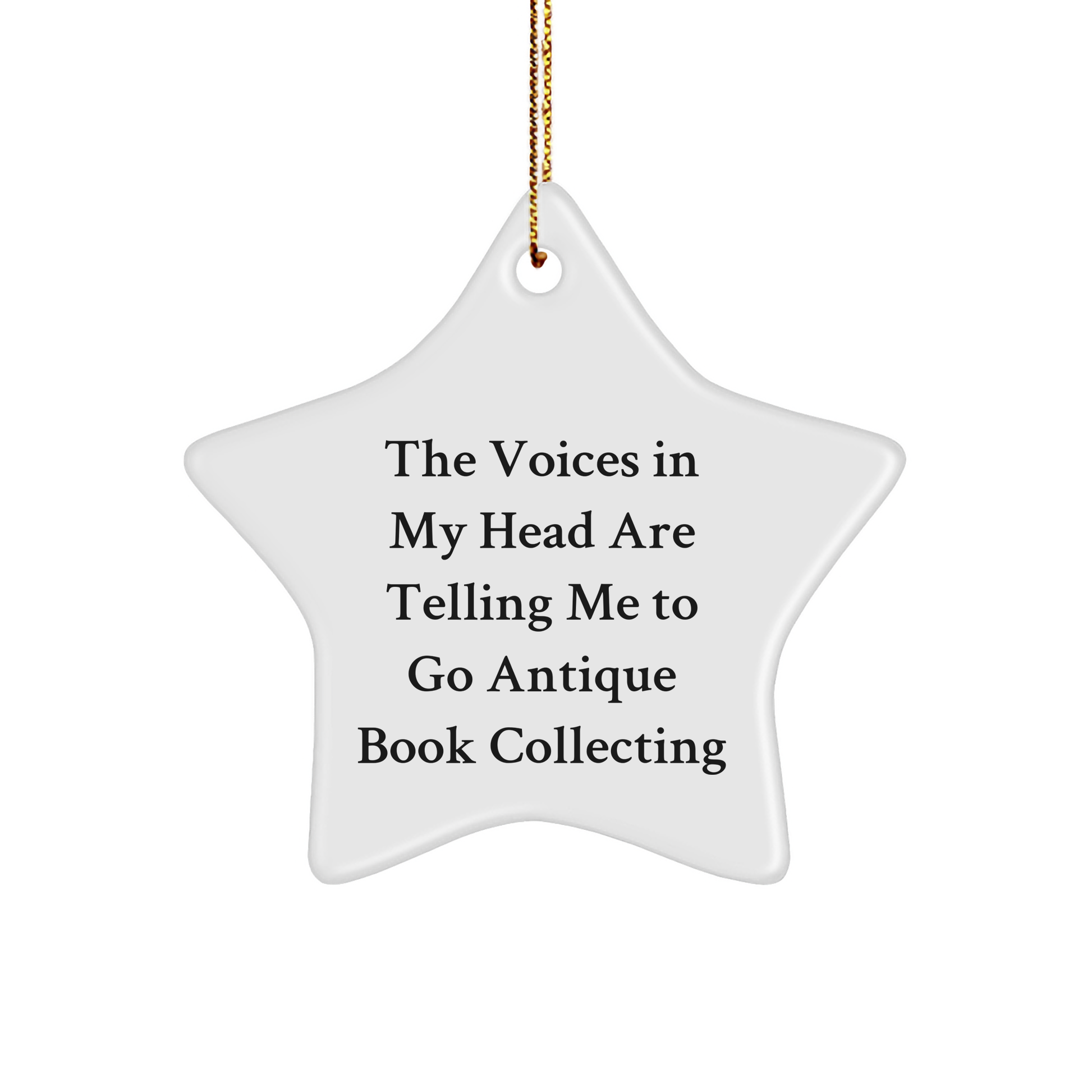 Funny Quirky Star Ornament for Antique Book Collecting Enthusiasts, Gifts from Friends and Family, Perfect for Christmas Decorations - Image 1
