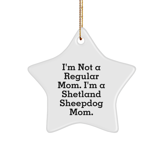 Funny Shetland Sheepdog Mom Gifts from Friends for Christmas Star Ornament - Image 1