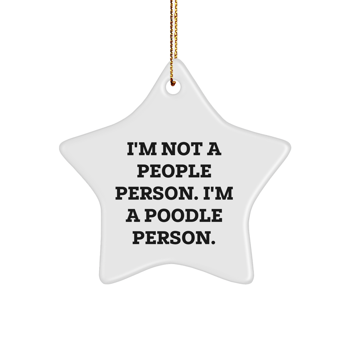 Poodle Dog Star Ornament Gifts from Men to Poodle Dog, White Star Shaped, Inspirational Quote, Christmas Unique Gifts - Image 1