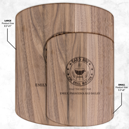 Personalized Dad’s BBQ Cutting Board – The Grill Master, Only the Best for [Custom Names]