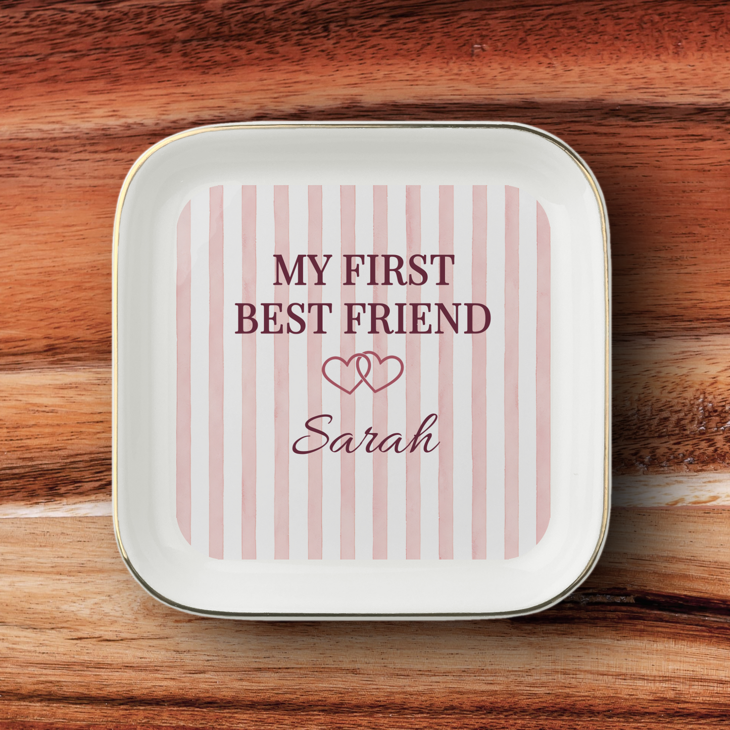 JD-001 Personalized Sister Jewelry Dish, My First Best Friend Gift for Sister, Custom Name Trinket Dish, Sister Birthday Gift