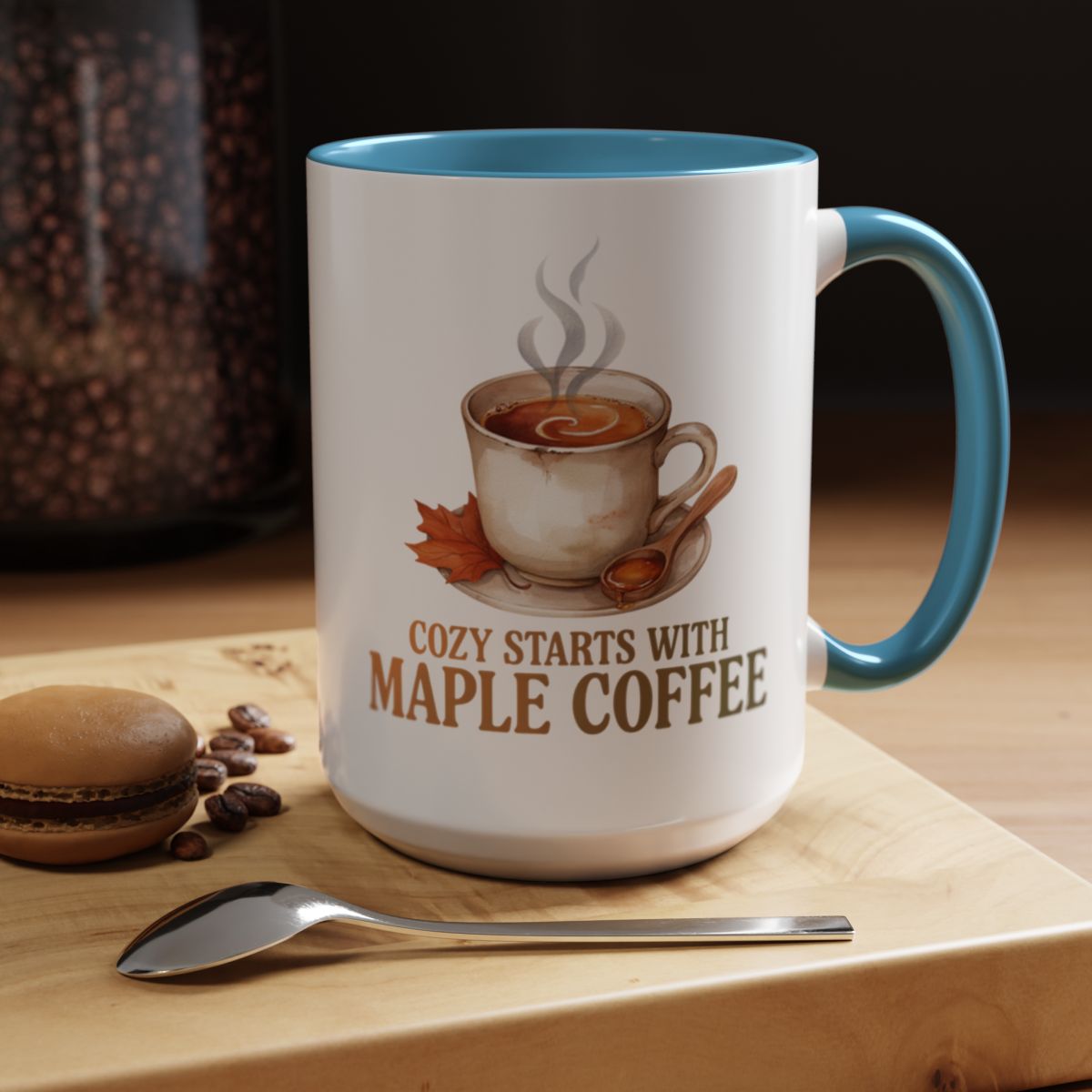 Cozy Starts With Maple Coffee Two-Tone Ceramic Mug | Autumn Coffee Lover Gift