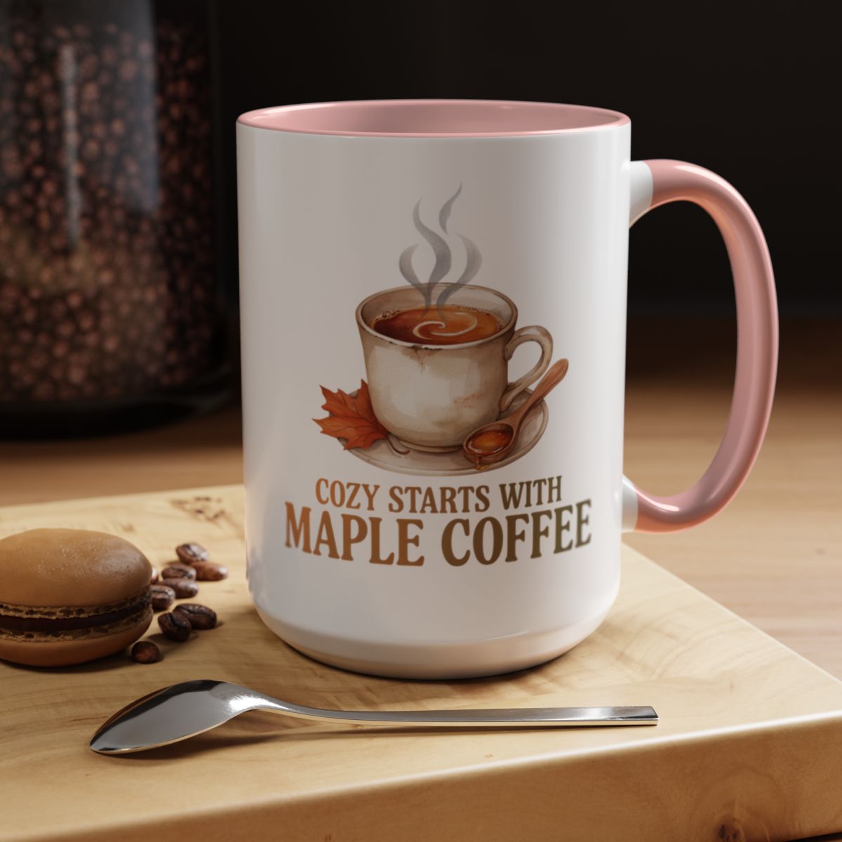 Cozy Starts With Maple Coffee Two-Tone Ceramic Mug | Autumn Coffee Lover Gift