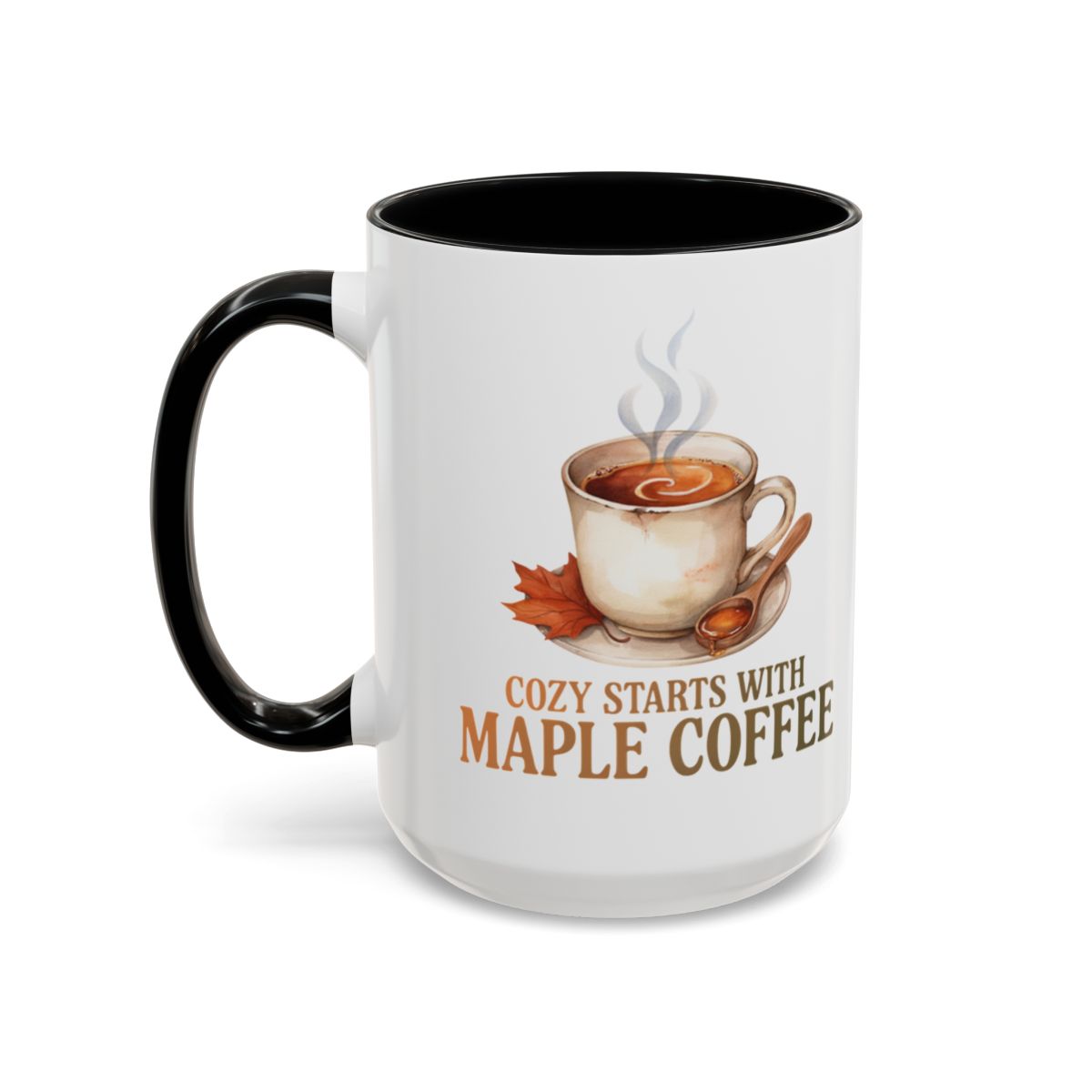 Cozy Starts With Maple Coffee Two-Tone Ceramic Mug | Autumn Coffee Lover Gift