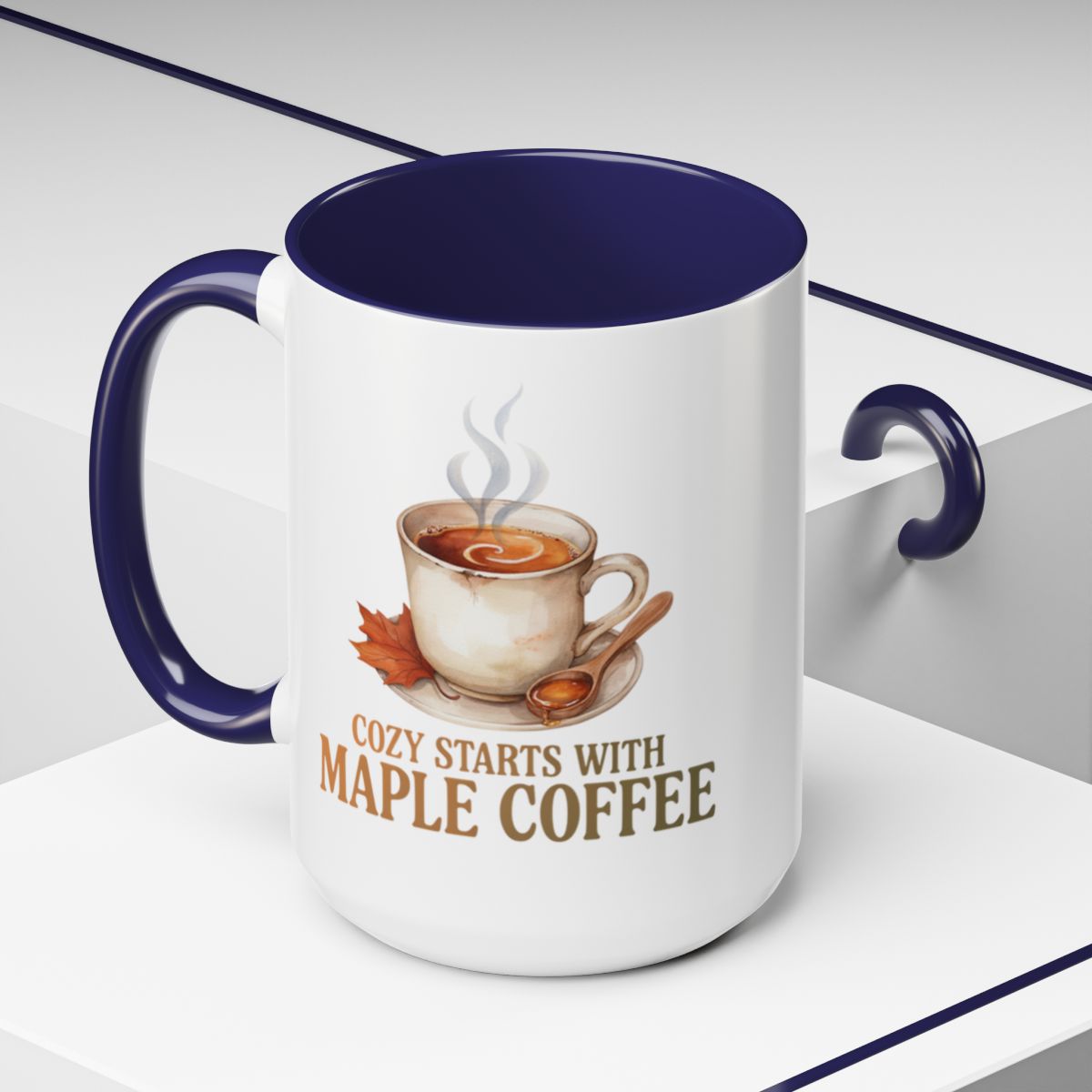 Cozy Starts With Maple Coffee Two-Tone Ceramic Mug | Autumn Coffee Lover Gift