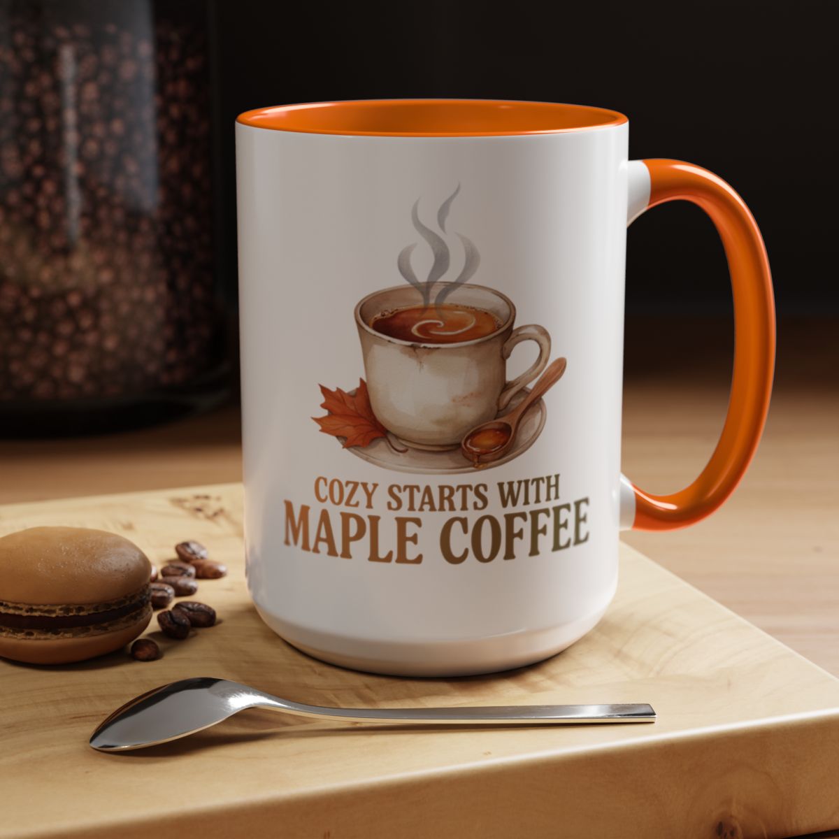 Cozy Starts With Maple Coffee Two-Tone Ceramic Mug | Autumn Coffee Lover Gift