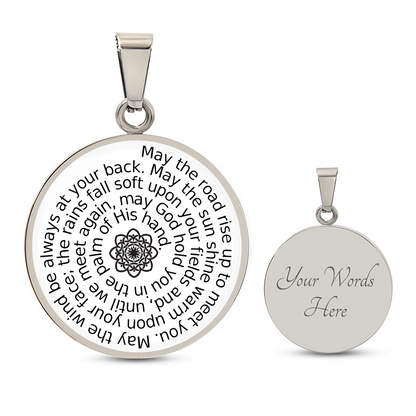 Personalizable Irish Blessing Spiral Pendant – Surgical Steel & 18K Gold Finish