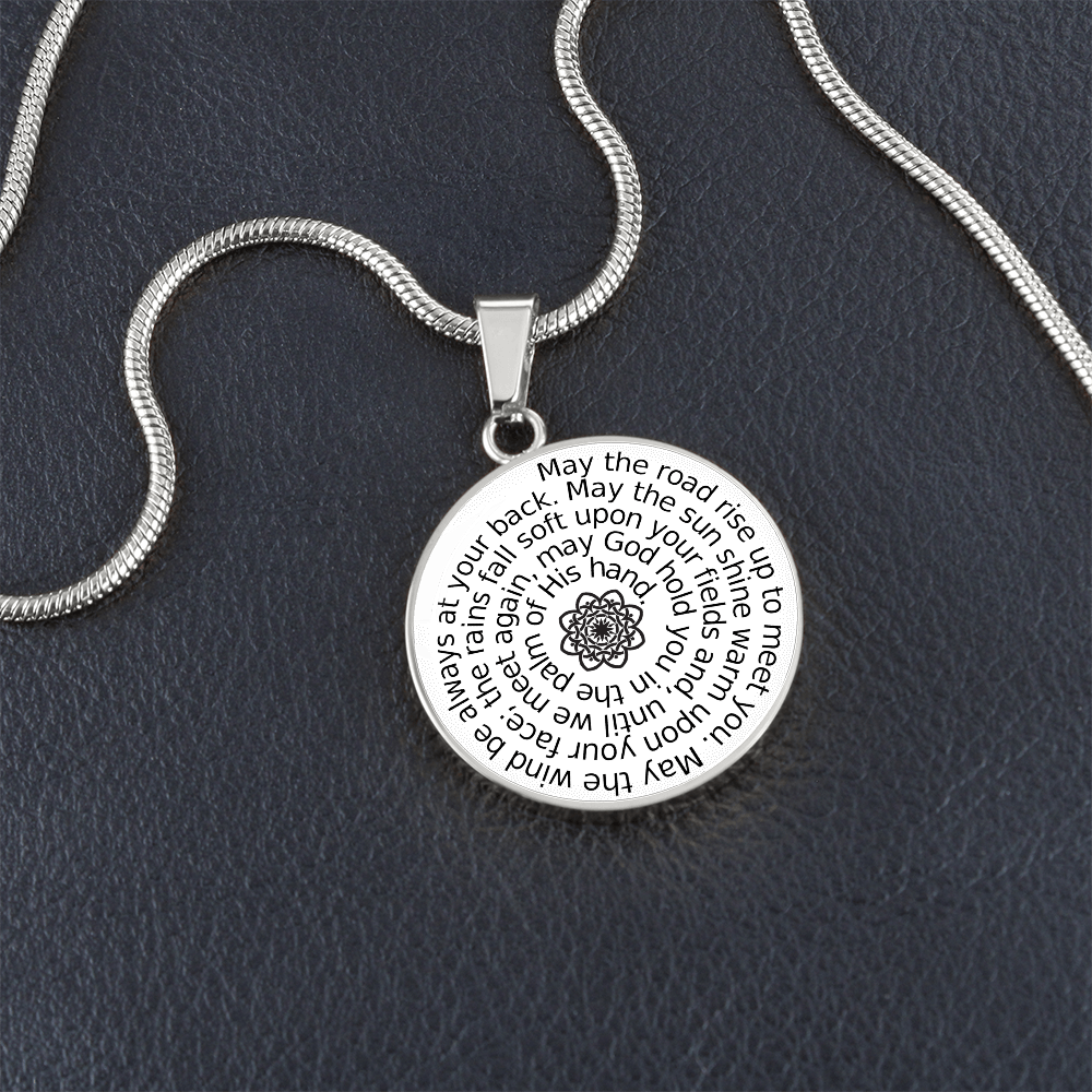Personalizable Irish Blessing Spiral Pendant – Surgical Steel & 18K Gold Finish