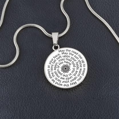 Personalizable Irish Blessing Spiral Pendant – Surgical Steel & 18K Gold Finish
