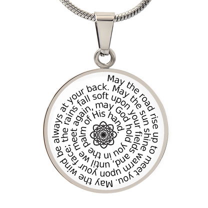 Personalizable Irish Blessing Spiral Pendant – Surgical Steel & 18K Gold Finish
