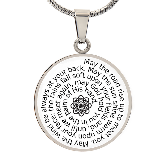 Personalizable Irish Blessing Spiral Pendant – Surgical Steel & 18K Gold Finish