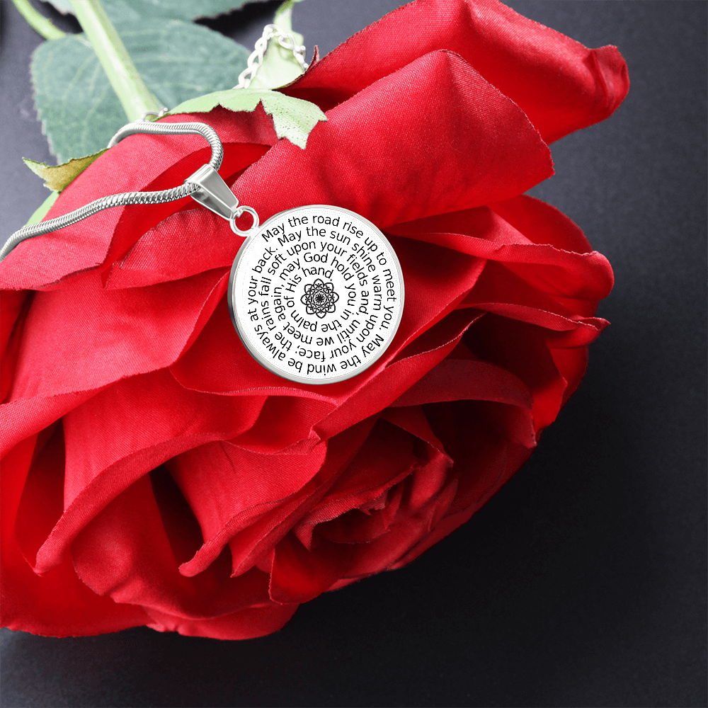 Personalizable Irish Blessing Spiral Pendant – Surgical Steel & 18K Gold Finish