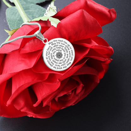 Personalizable Irish Blessing Spiral Pendant – Surgical Steel & 18K Gold Finish