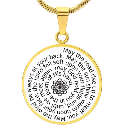 Personalizable Irish Blessing Spiral Pendant – Surgical Steel & 18K Gold Finish