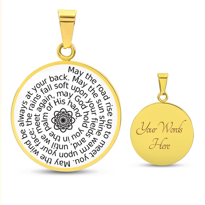 Personalizable Irish Blessing Spiral Pendant – Surgical Steel & 18K Gold Finish