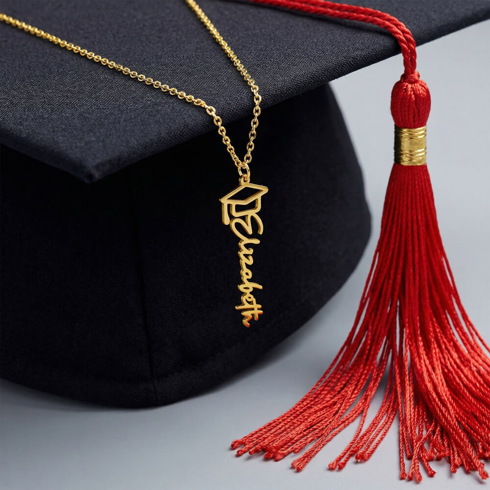 Graduation Name Necklace – Personalized Class of 2026 Gift for Graduate | Custom Name Jewelry