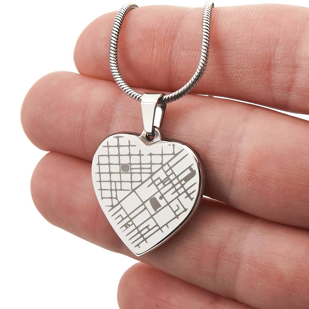 Personalized Map Heart Necklace – Engraved With Your Special Location