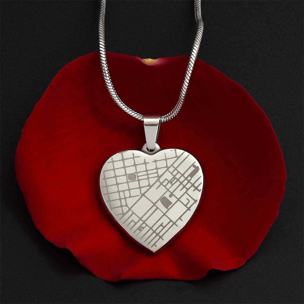 Personalized Map Heart Necklace – Engraved With Your Special Location