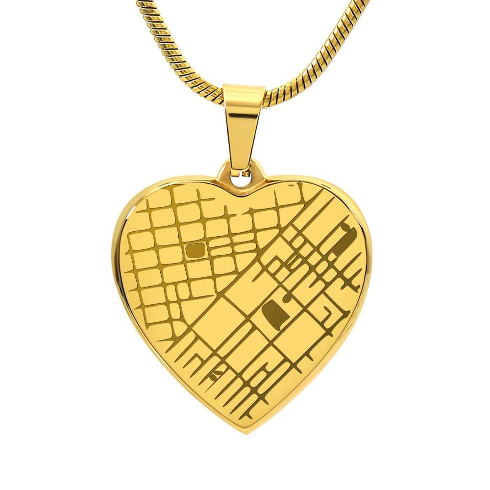 Personalized Map Heart Necklace – Engraved With Your Special Location