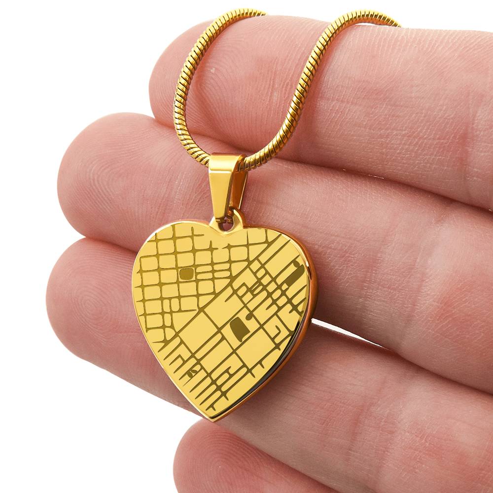 Personalized Map Heart Necklace – Engraved With Your Special Location