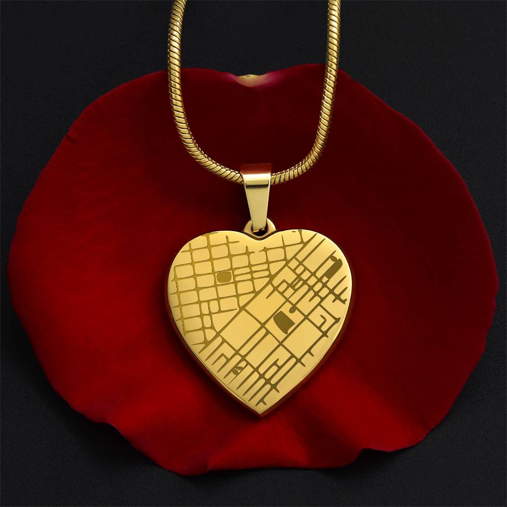 Personalized Map Heart Necklace – Engraved With Your Special Location