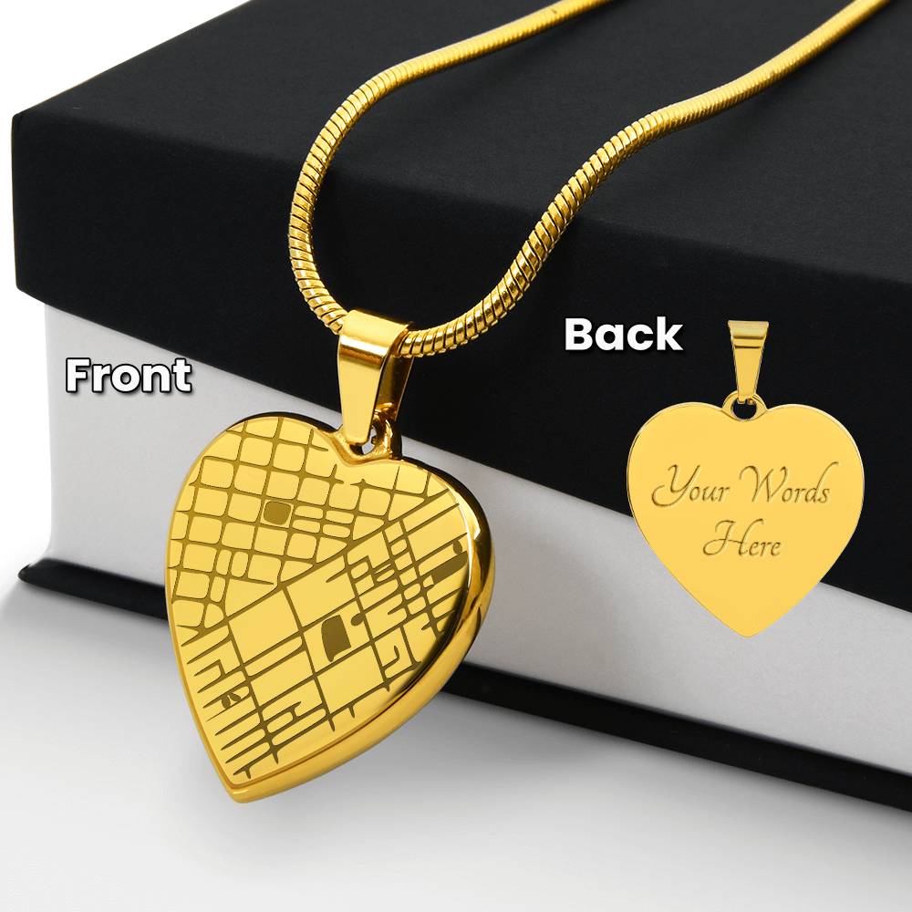 Personalized Map Heart Necklace – Engraved With Your Special Location