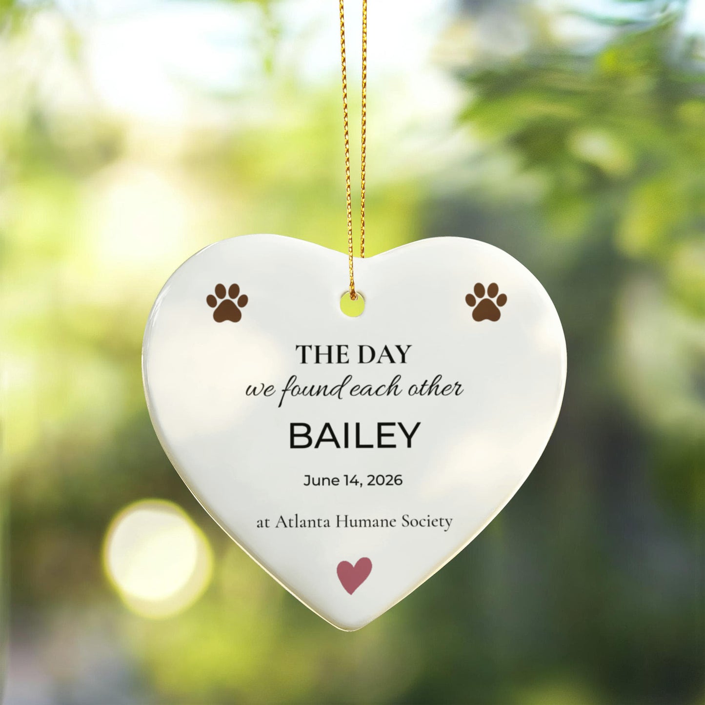 GO-001 | The Day We Found Each Other – Personalized Gotcha Day Dog Ornament